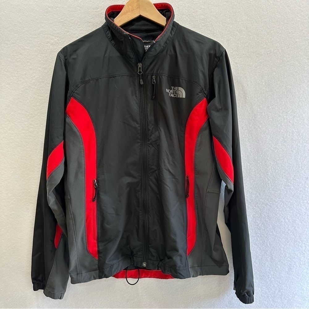 The North Face Men's Lightweight Wind Resistant Jacket Small Gray Red EUC